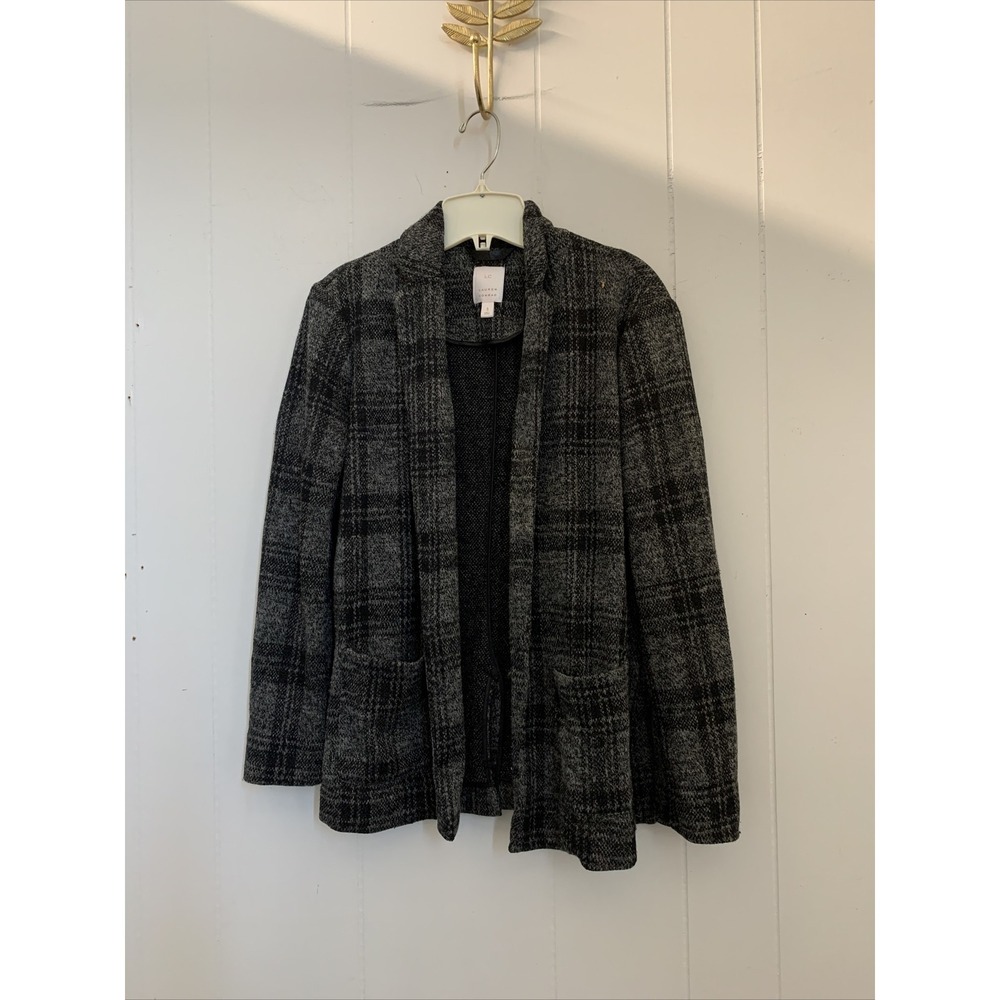 LC Lauren‎ Cardigan Women's Small Conrad Black Striped Long Sleeve Knit Sweater